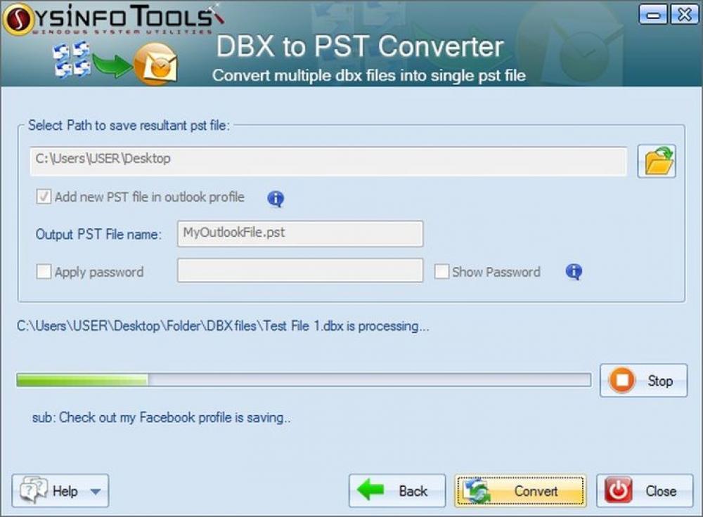 DBX to PST Converter 2 (Shareware 9.12Mb)
