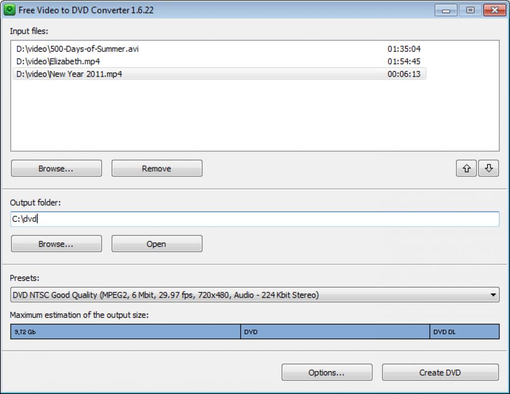 Free Video to DVD Converter 5.0.99.823 (Freeware 28.08Mb)