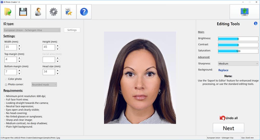 ID Photo Creator 1.3.6.6 (Shareware 29.94Mb)