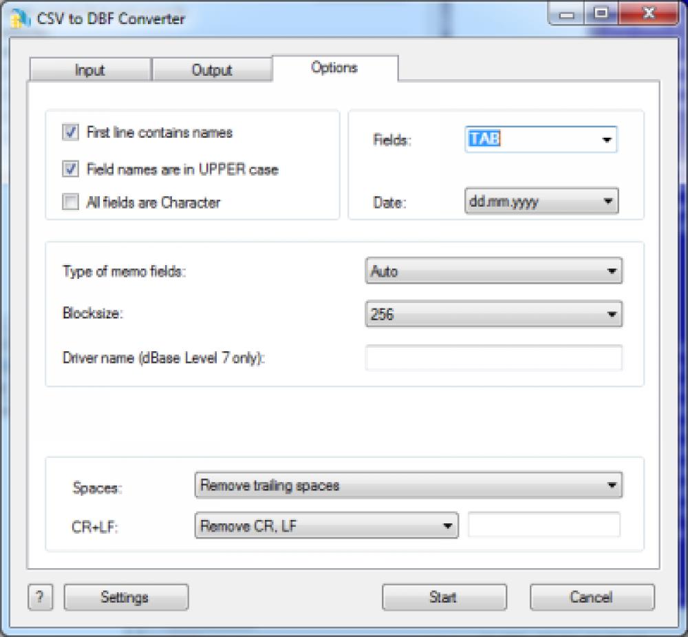 CSV to DBF Converter 3.45 (Shareware 21.01Mb)