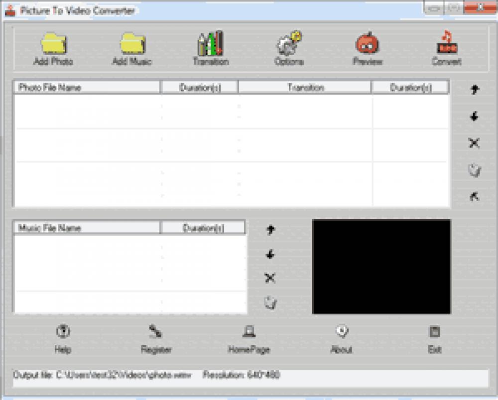 Picture To Video Converter 1.3.7.5 (Shareware 0.97Mb)