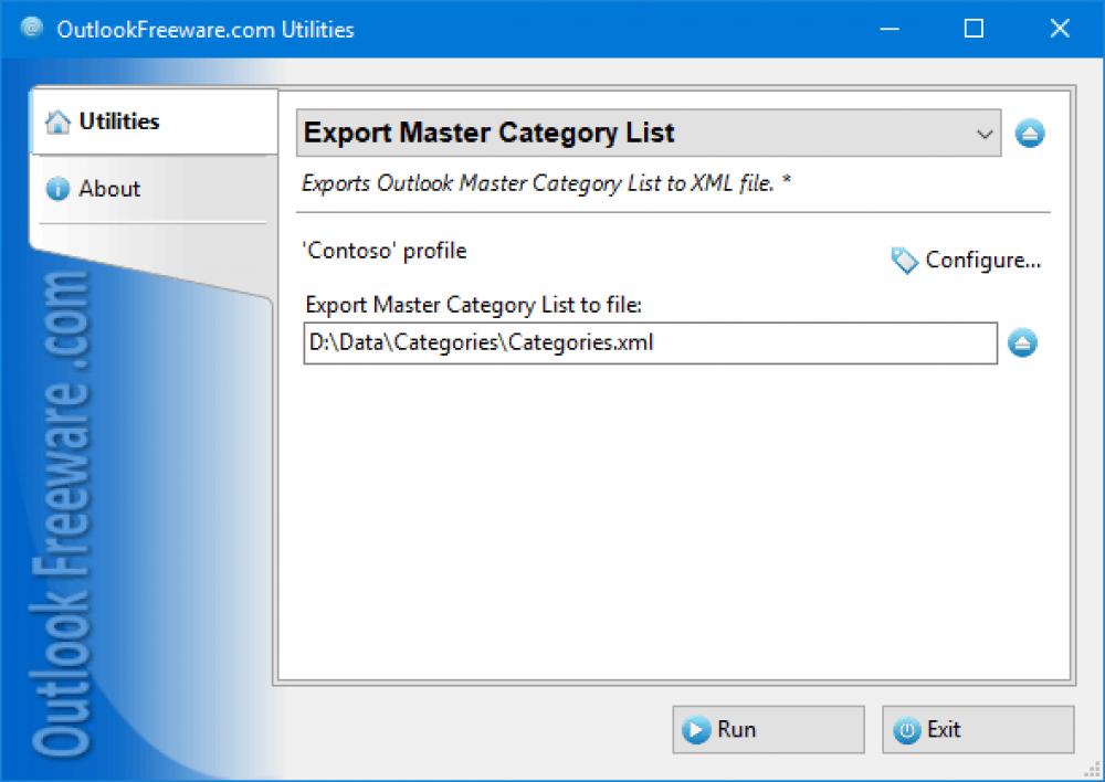 Export Master Category List for Outlook 4.20 (Freeware 0.29Mb)