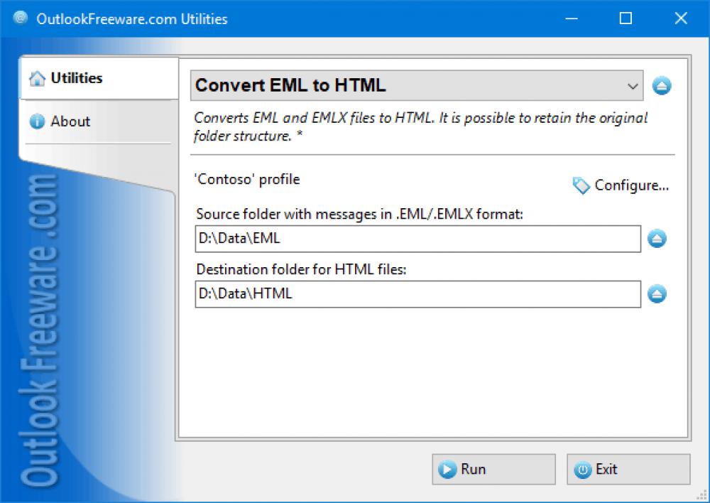 Convert EML to HTML for Outlook 4.19 (Freeware 0.32Mb)