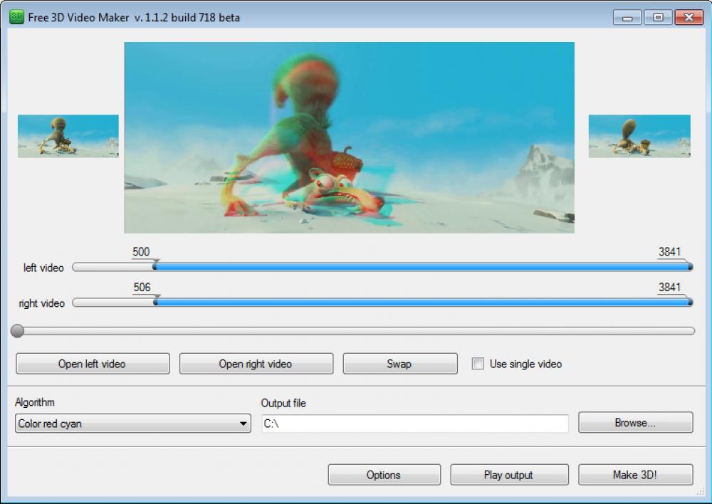 Free 3D Video Maker 1.1.58.823 (Freeware 15.47Mb)