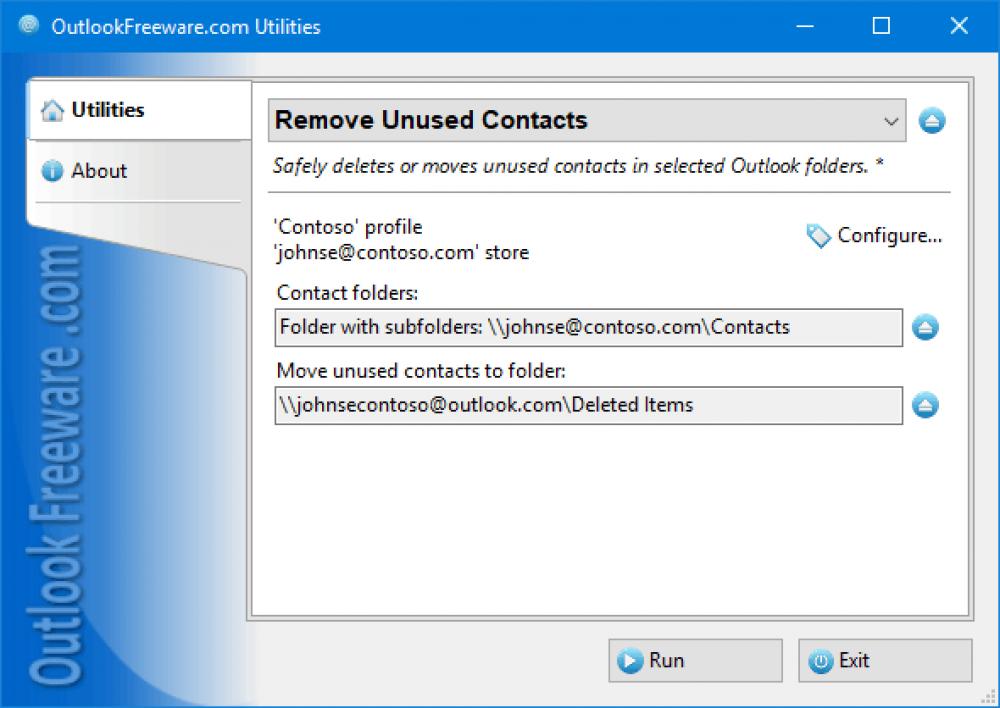 Remove Unused Contacts for Outlook 4.20 (Freeware 0.31Mb)