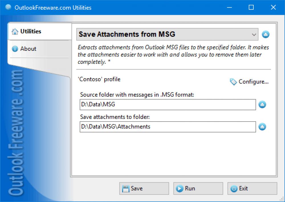 Save Attachments from MSG Files 4.11 (Freeware 0.31Mb)