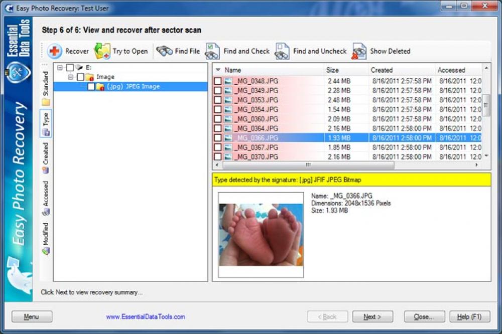 Easy Photo Recovery 6.11 (Shareware 3.90Mb)