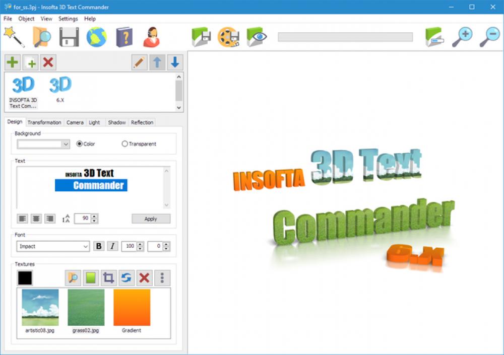 Insofta 3D Text Commander 6.0.0 (Demo 19.96Mb)