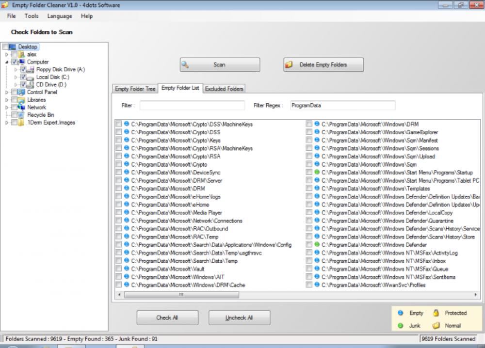 4dots Empty Folder Cleaner 3.3 (Shareware 13.75Mb)
