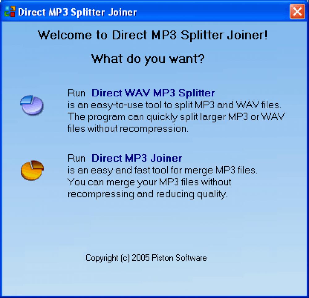 Direct MP3 Splitter Joiner 4.0 (Shareware 3.82Mb)