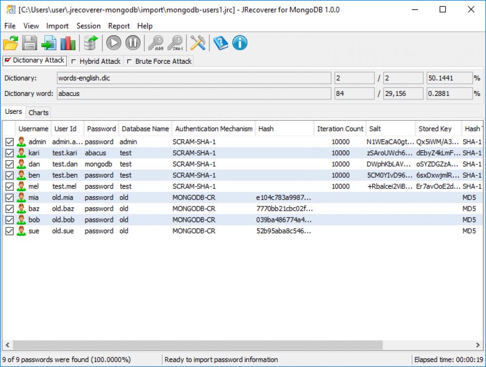 JRecoverer for MongoDB Passwords 1.0.0 (Shareware 52.55Mb)