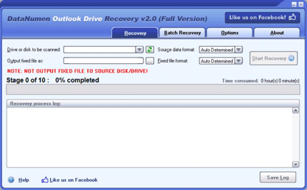 DataNumen Outlook Drive Recovery 10.0 (Shareware 19.91Mb)