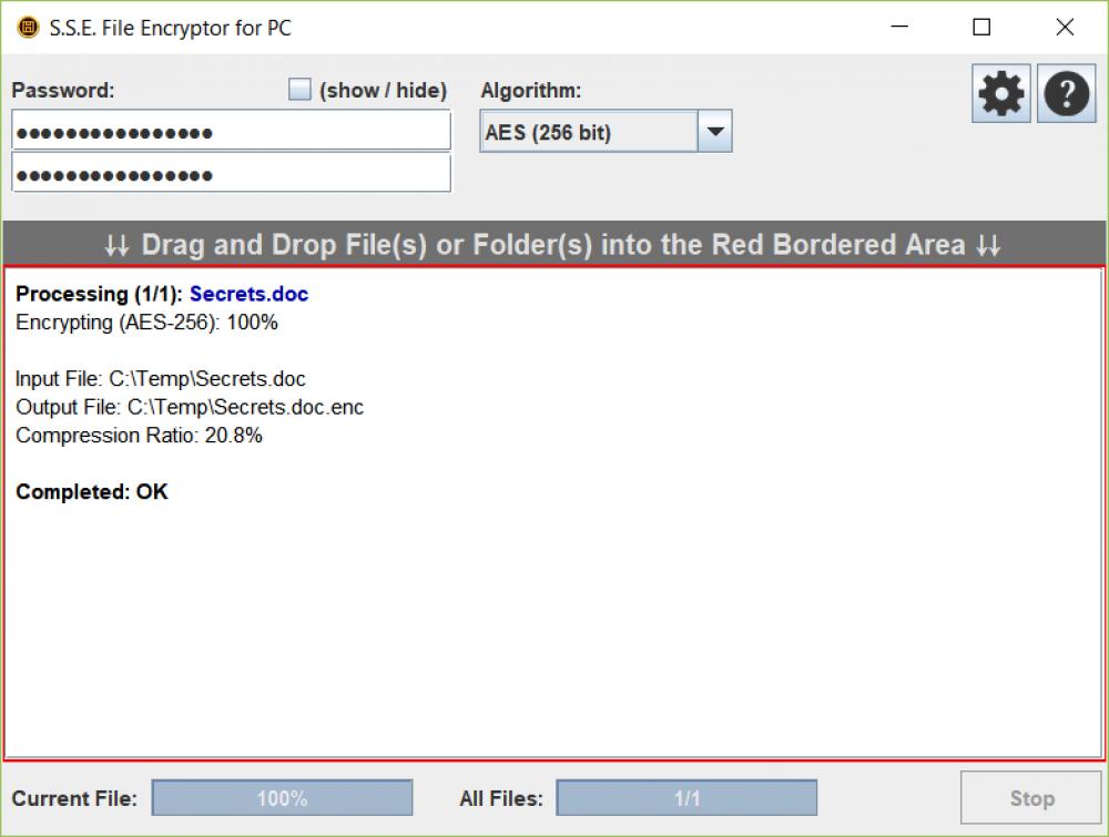 S.S.E. File Encryptor for PC 15.0.6 (Freeware 1.38Mb)