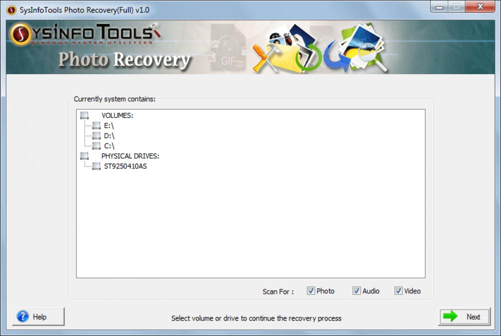 SysinfoTools Photo Recovery 1 (Shareware 1.98Mb)