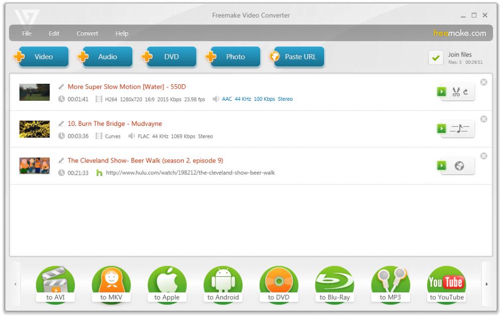 Freemake Video Converter 4.1.9 (Freeware 1.21Mb)