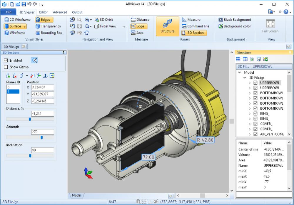 2D/3D cad: dwg, dxf, plt, cgm, svg, pdf 14 (Shareware 51.61Mb)