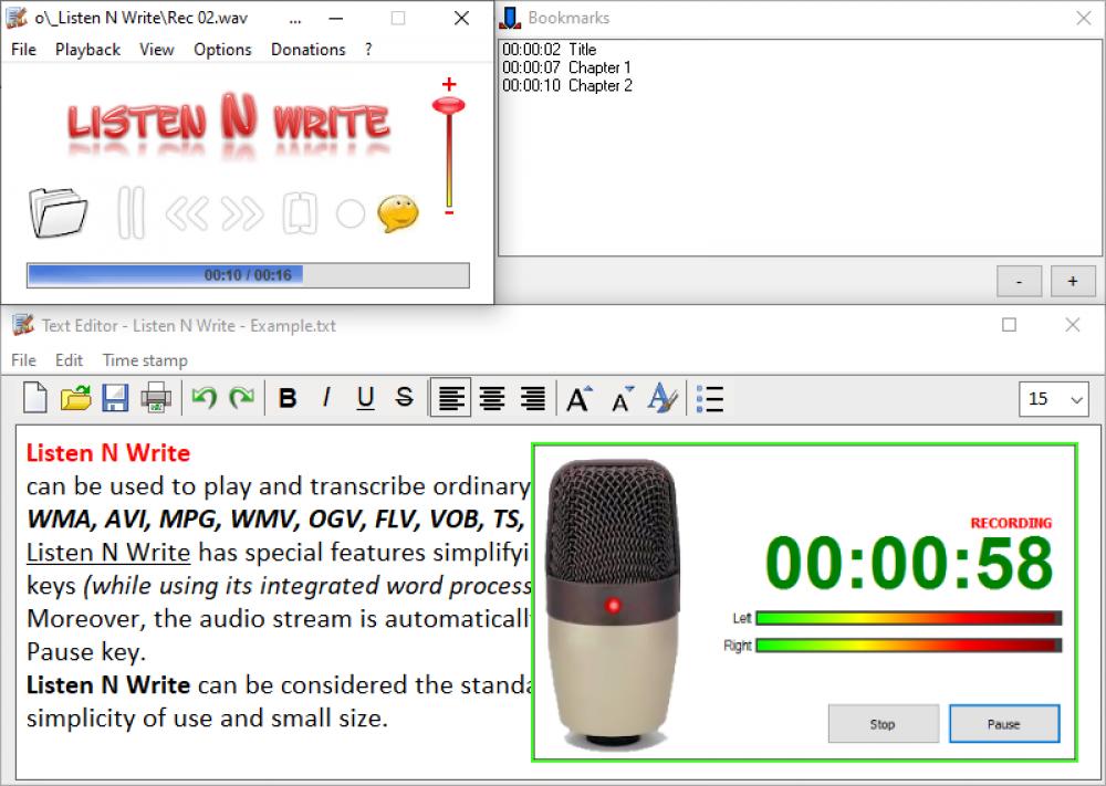 Listen N Write Free 1.30.0.10 (Freeware 2.08Mb)