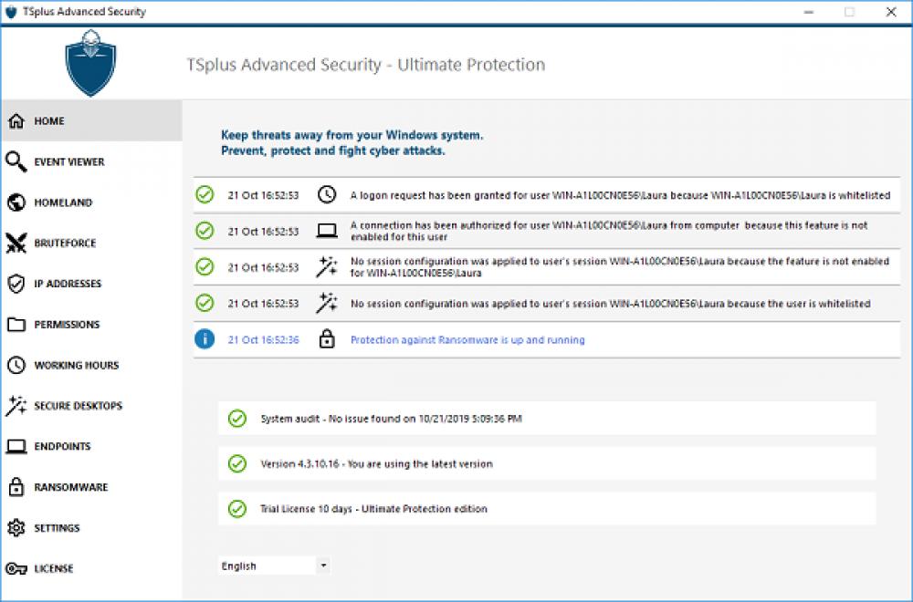 TSplus Advanced Security Ultimate 4.4 (Demo 3.70Mb)