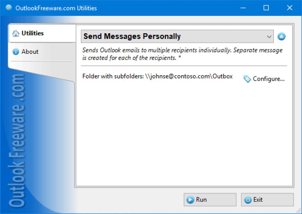 Send Messages Personally for Outlook 4.19 (Freeware 0.30Mb)
