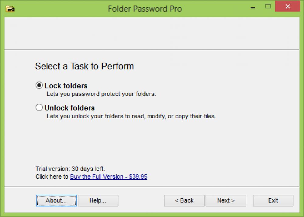 Folder Password Pro 2.7 (Shareware 0.65Mb)