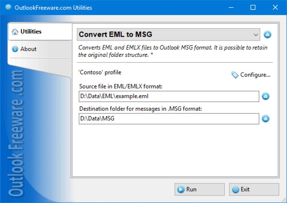 Convert EML to MSG for Outlook 4.20 (Freeware 0.30Mb)