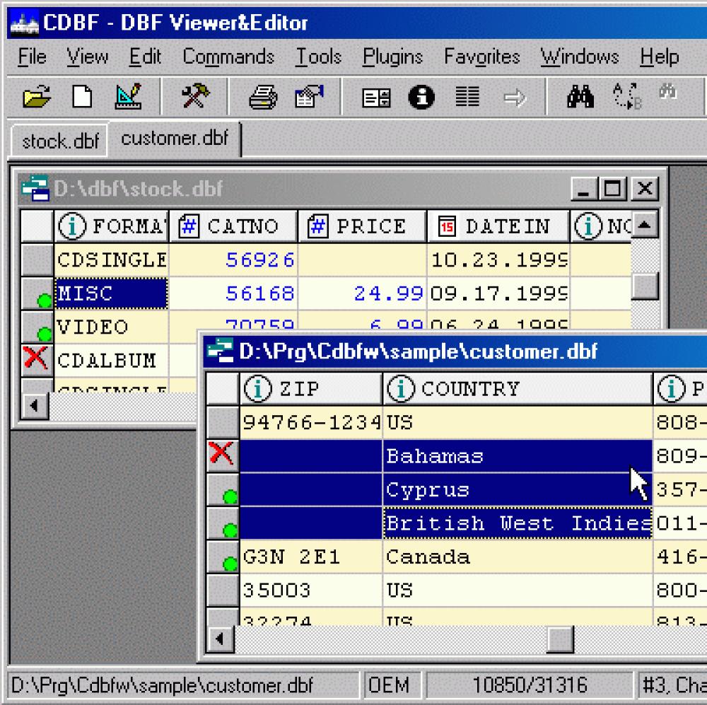 CDBF - DBF Viewer and Editor 2.40 (Shareware 3.83Mb)