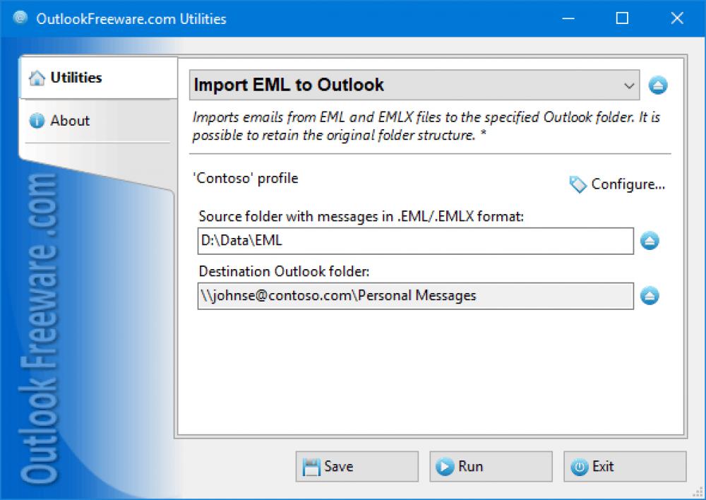 Import Messages from EML Files 4.11 (Freeware 0.30Mb)