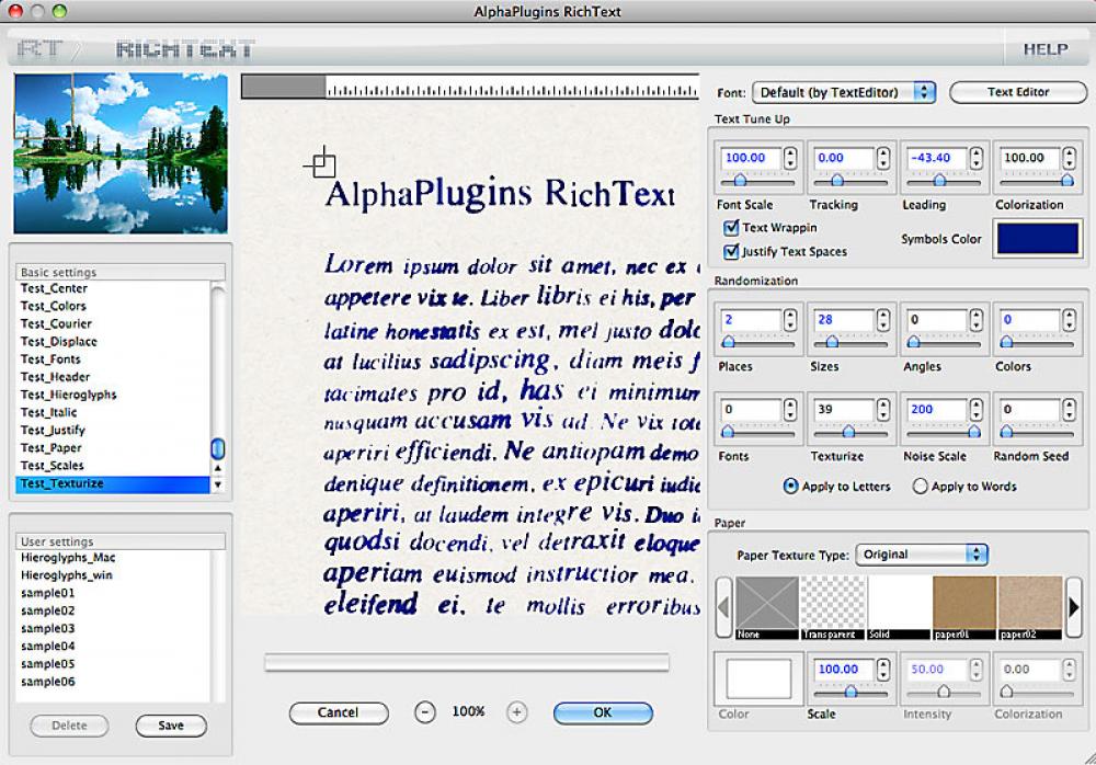AlphaPlugins RichText for Mac 1.0 (Shareware 17.23Mb)