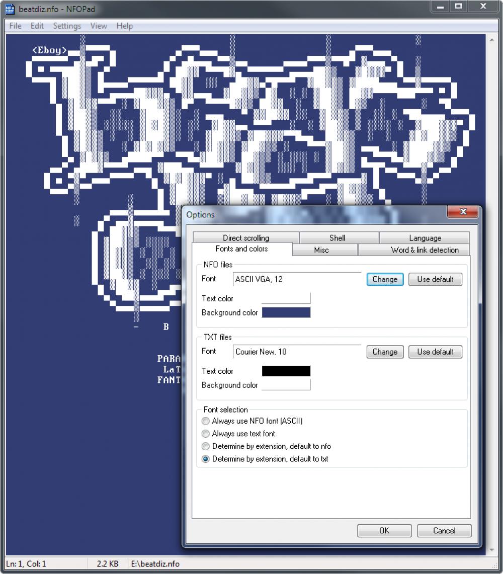 NFOPad 1.68 (Freeware 1.18Mb)