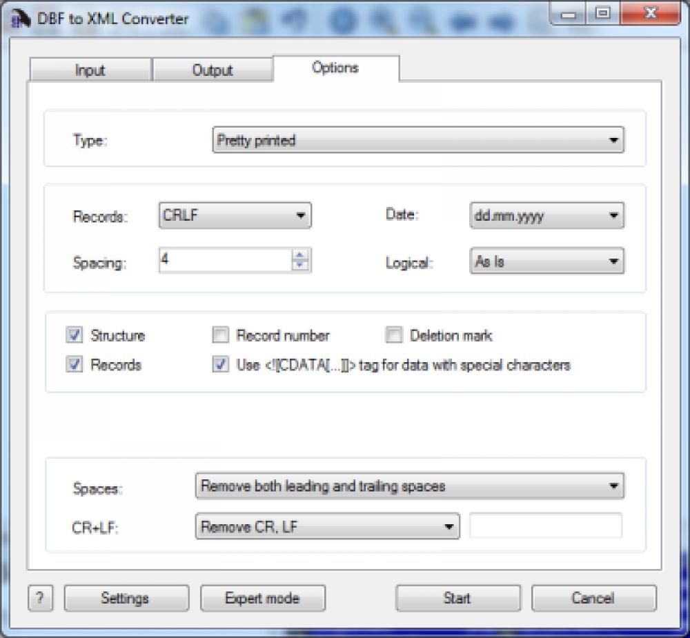 DBF to XML Converter 3.30 (Shareware 21.01Mb)