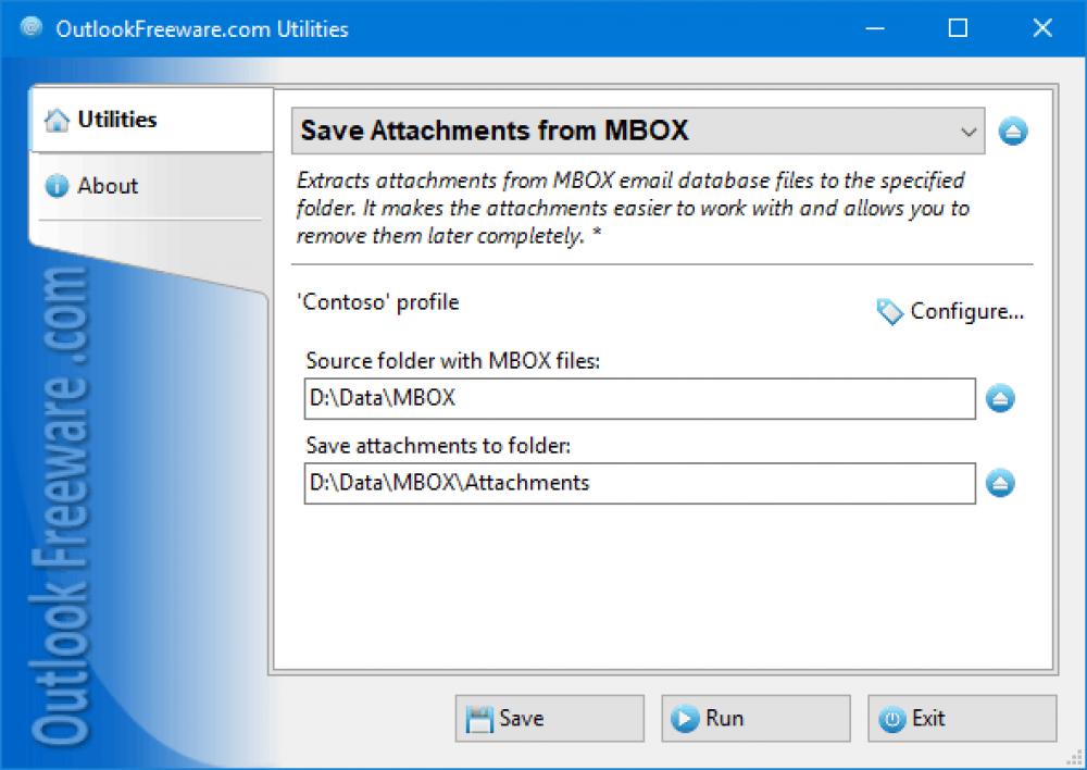 Save Attachments from MBOX Files 4.11 (Freeware 0.31Mb)