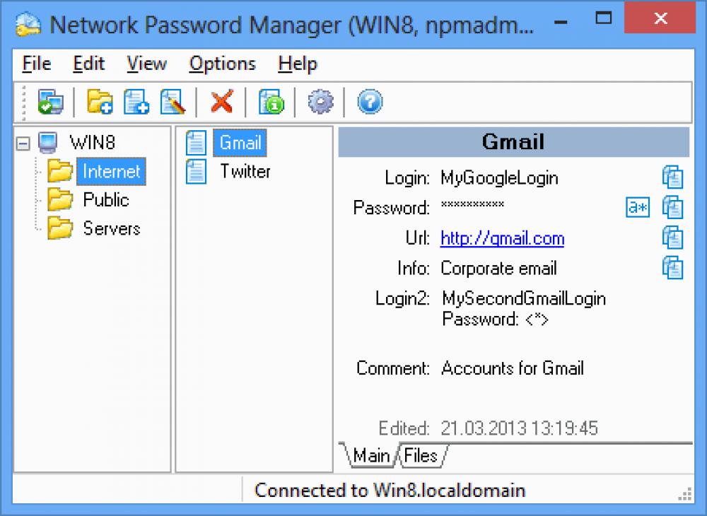 Network Password Manager 6.2 (Shareware 13.17Mb)