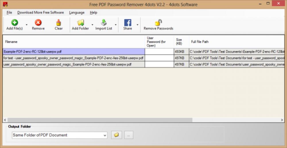 Free PDF Password Remover 4dots 3.4 (Freeware 15.57Mb)