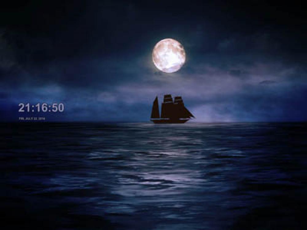 Moonlit Ship Screensaver 1.0 (Freeware 11.77Mb)