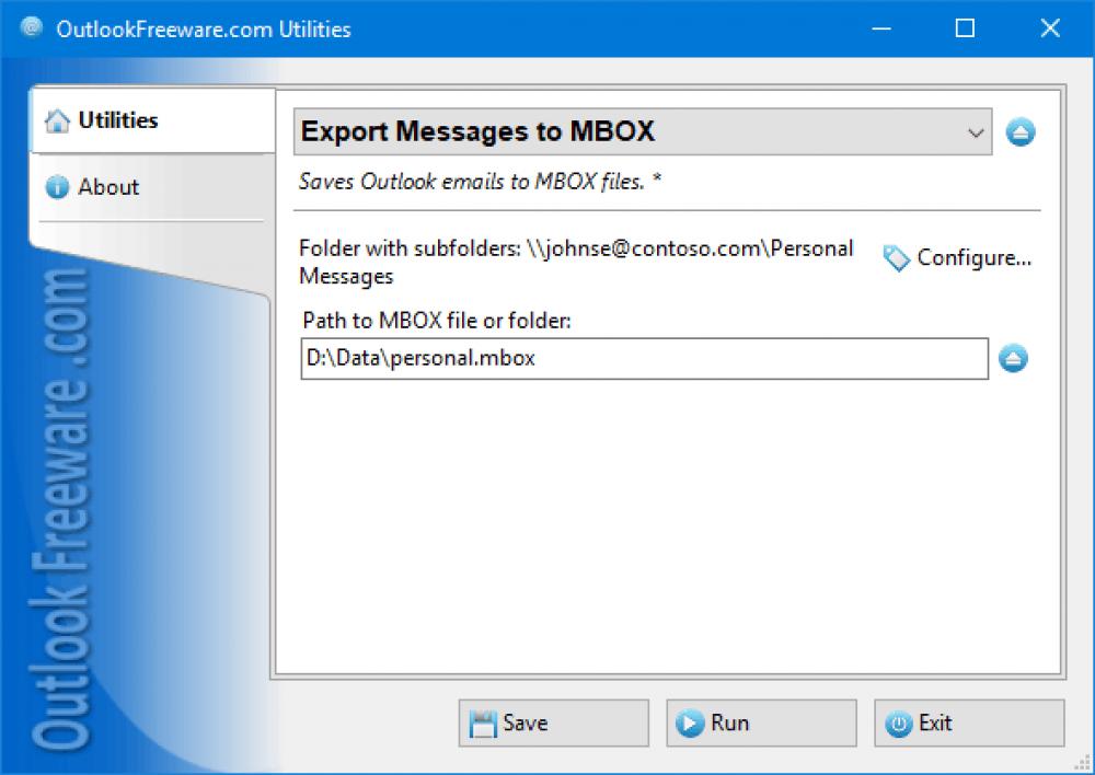 Export Messages to MBOX File 4.11 (Freeware 0.30Mb)