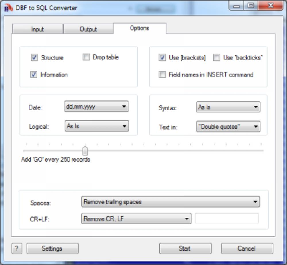 DBF to SQL Converter 3.45 (Shareware 21.01Mb)