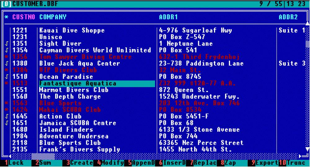 DBF Viewer and Editor, DOS version 2.99.02 (Shareware 0.18Mb)