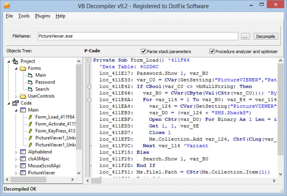 VB Decompiler 12.1 (Shareware 7.83Mb)