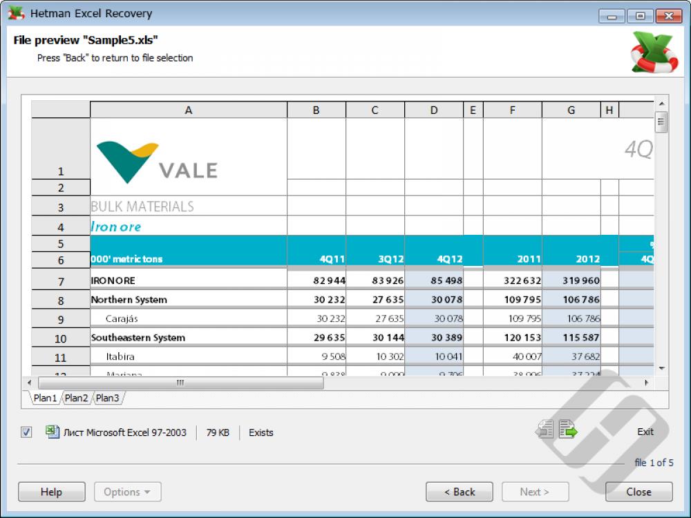 Hetman Excel Recovery 2.4 (Shareware 5.40Mb)