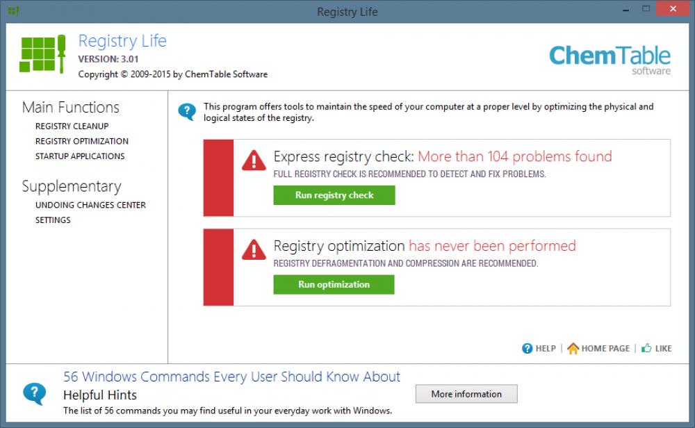 Registry Life 3.31 (Freeware 21.83Mb)