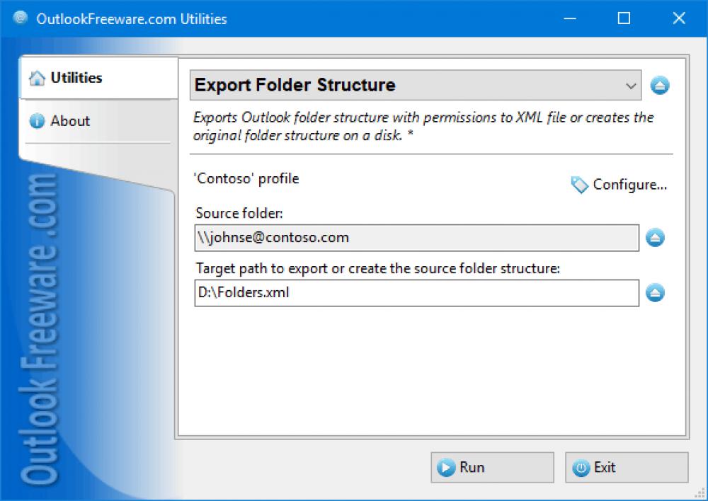 Export Folder Structure for Outlook 4.20 (Freeware 0.30Mb)