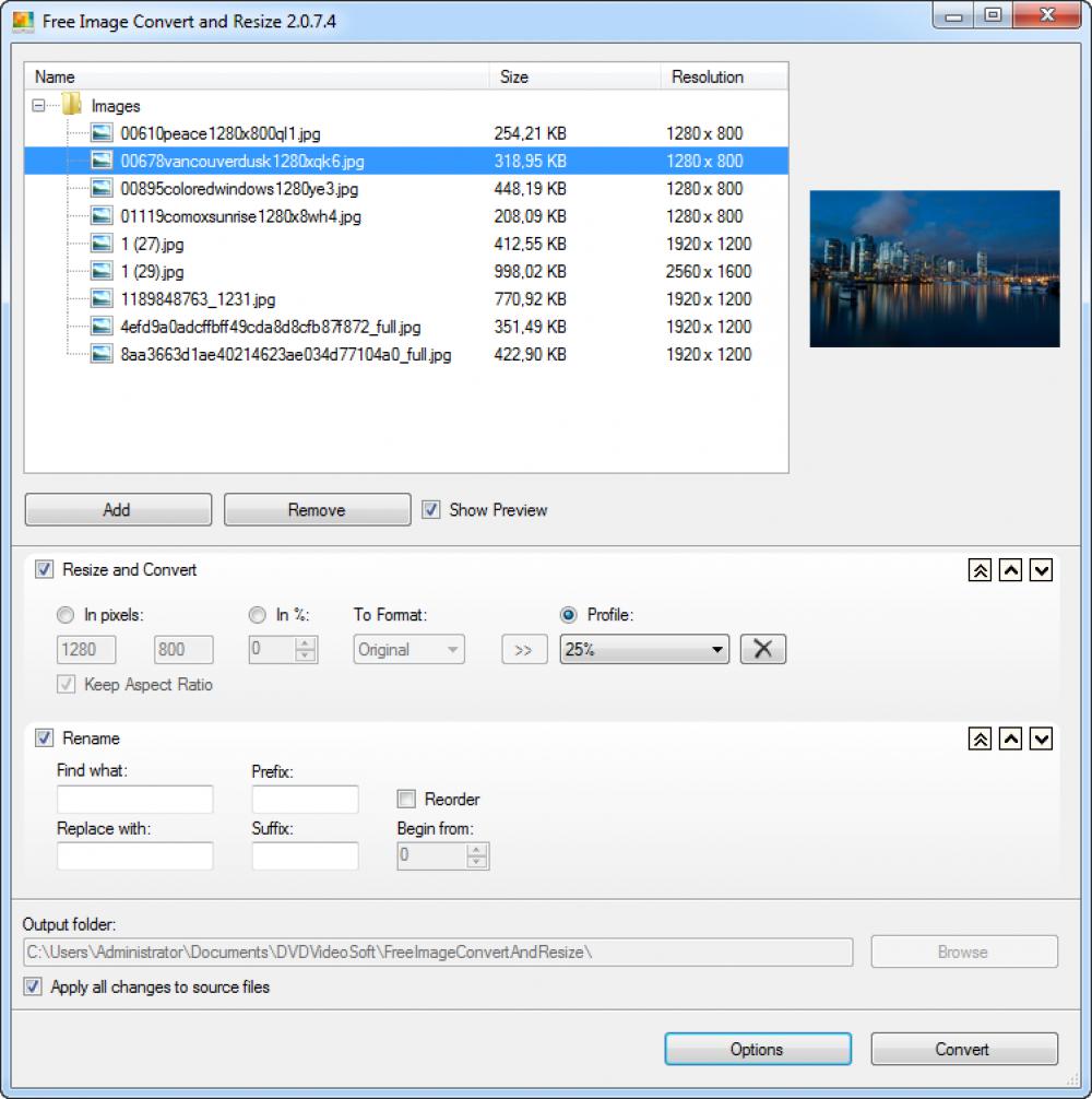 Free Image Convert and Resize 2.1.70.822 (Freeware 16.43Mb)