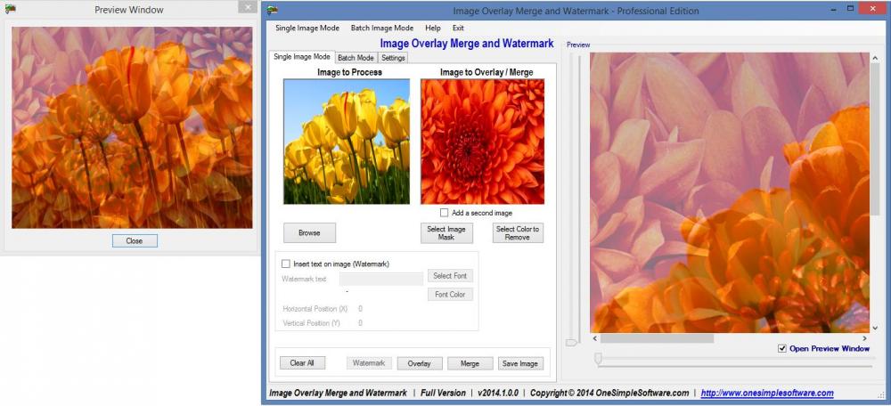 Image overlay merge and watermark Pro 2012.2.0.1 (Shareware 11.56Mb)