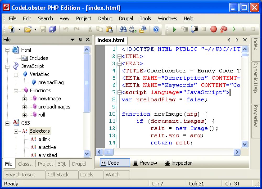 CodeLobster PHP Edition 5.2.1 (Freeware 26.80Mb)