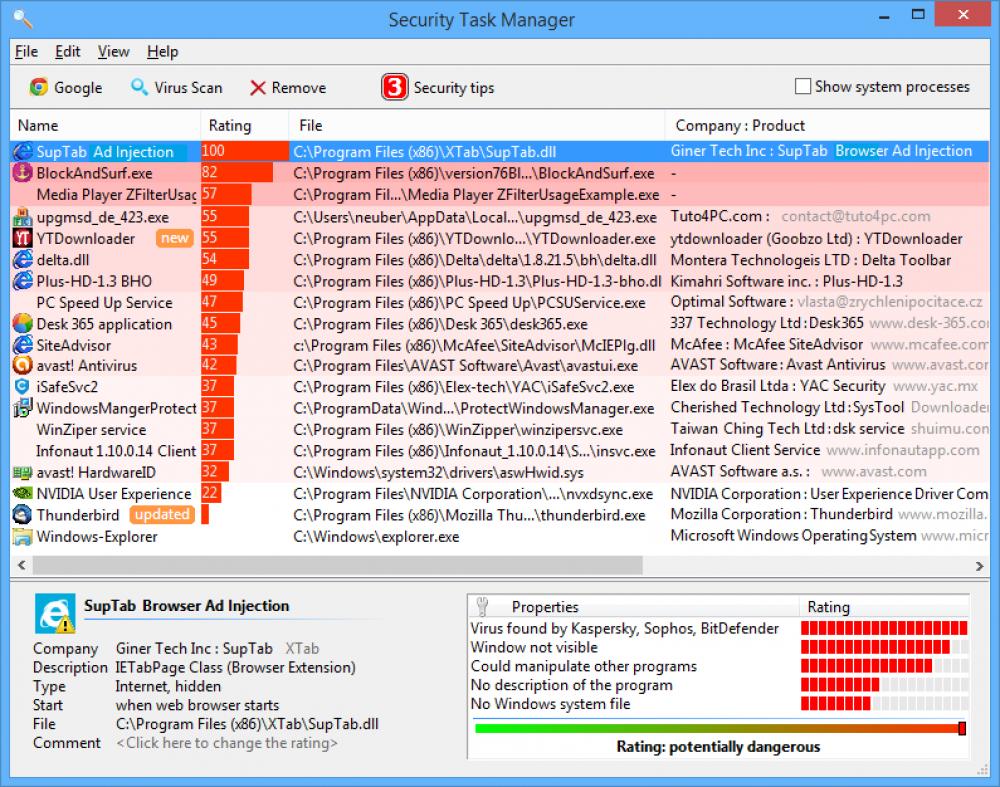 Security Task Manager 2.3.3 (Shareware 2.89Mb)