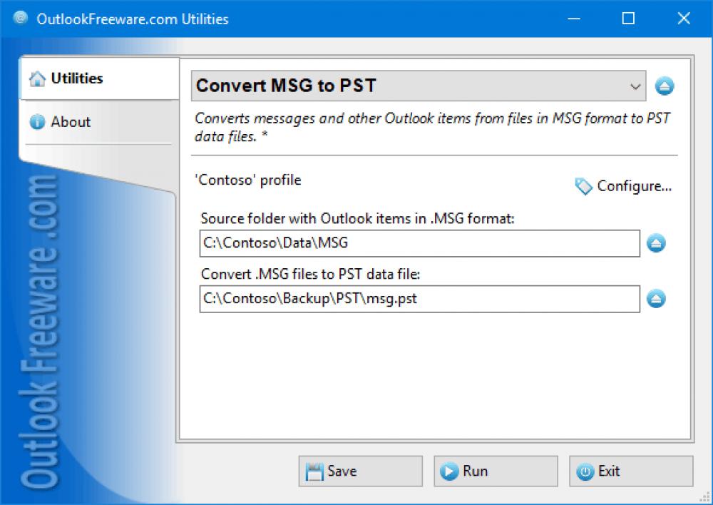 Convert Outlook MSG to PST 4.11 (Freeware 0.31Mb)