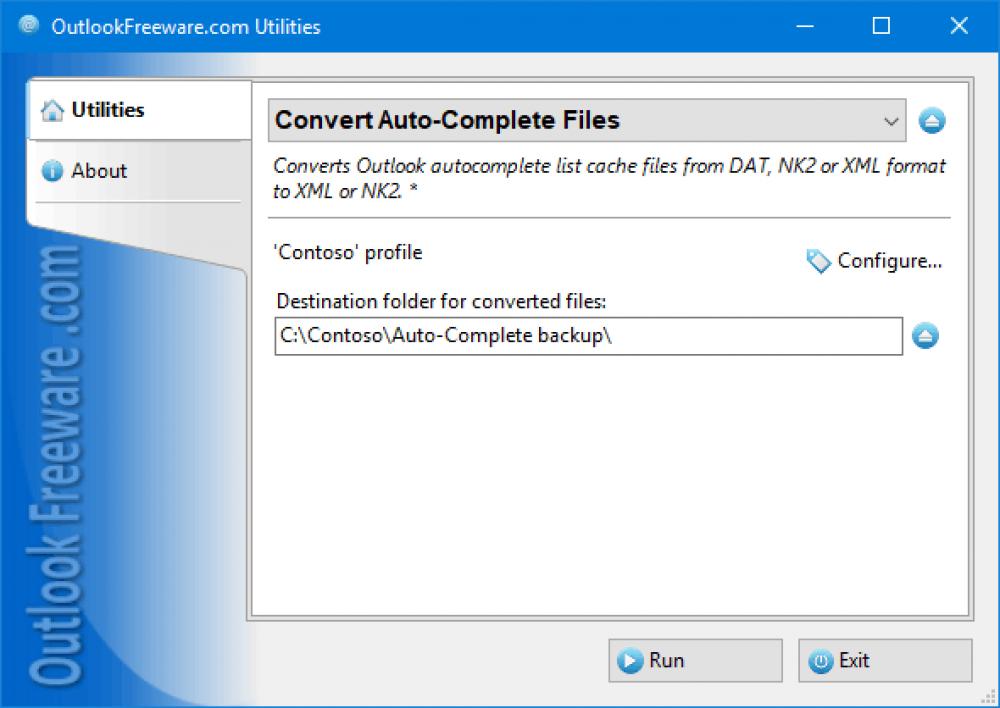 Convert Auto-Complete Files for Outlook 4.19 (Freeware 0.30Mb)