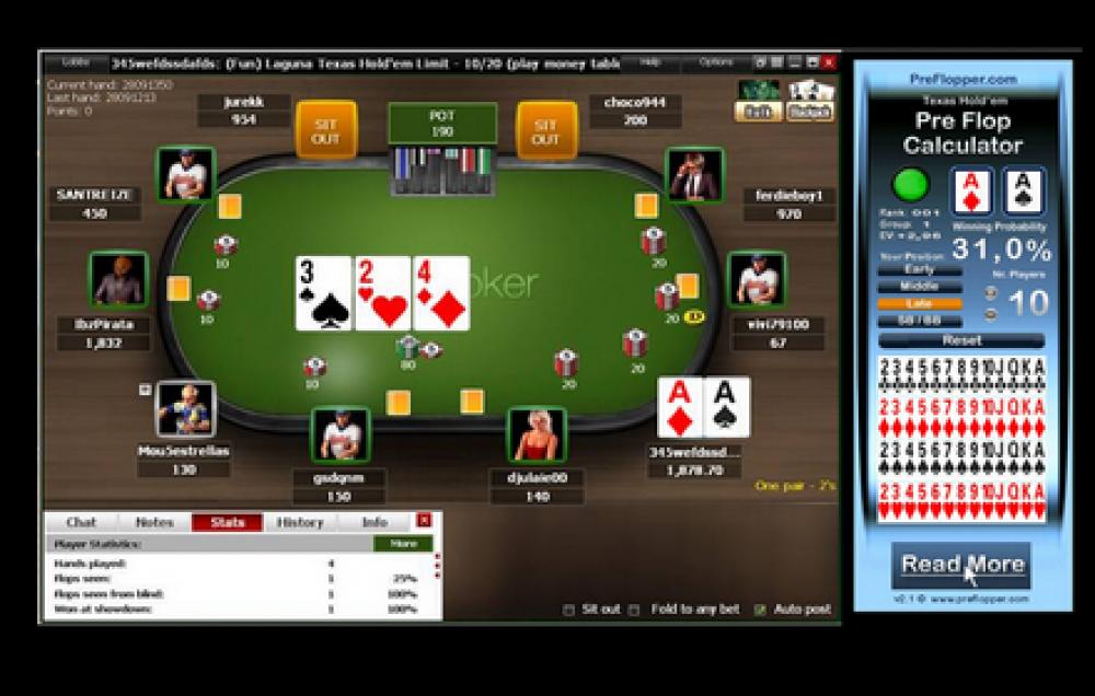 PreFlopper Texas Holdem Poker Calculator 2.1.0 (Freeware 15.48Mb)