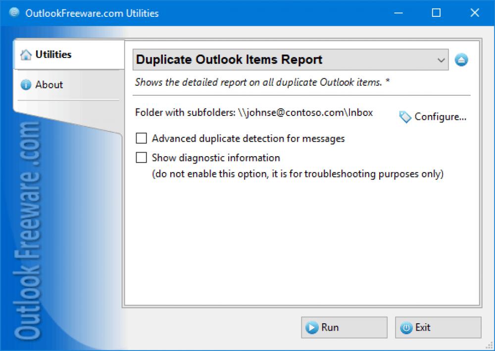 Duplicate Outlook Items Report 4.20 (Freeware 0.33Mb)