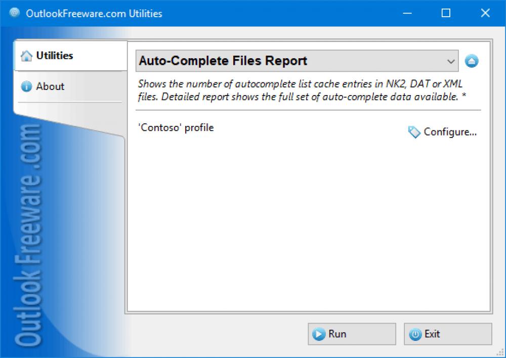 Auto-Complete Files Report for Outlook 4.19 (Freeware 0.30Mb)